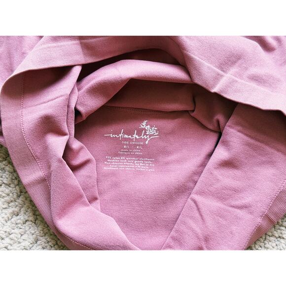 Intimately Free People Ribbed Long Sleeve Turtleneck Top Keyhole Back Pink XS/S - Picture 6 of 6